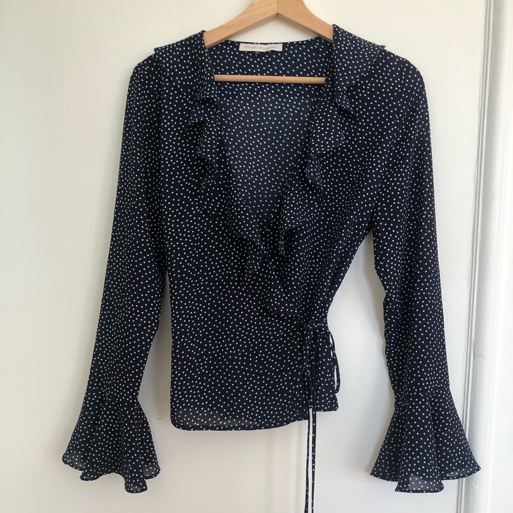 Navy Wrap top